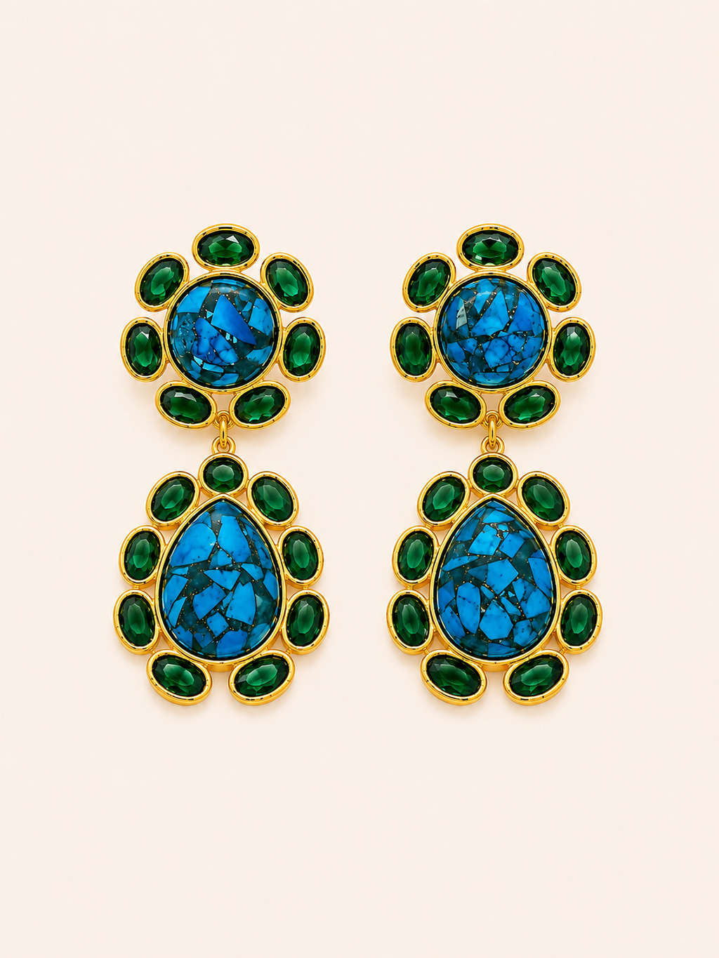 PENDIENTES TOPACIO TURQUESA