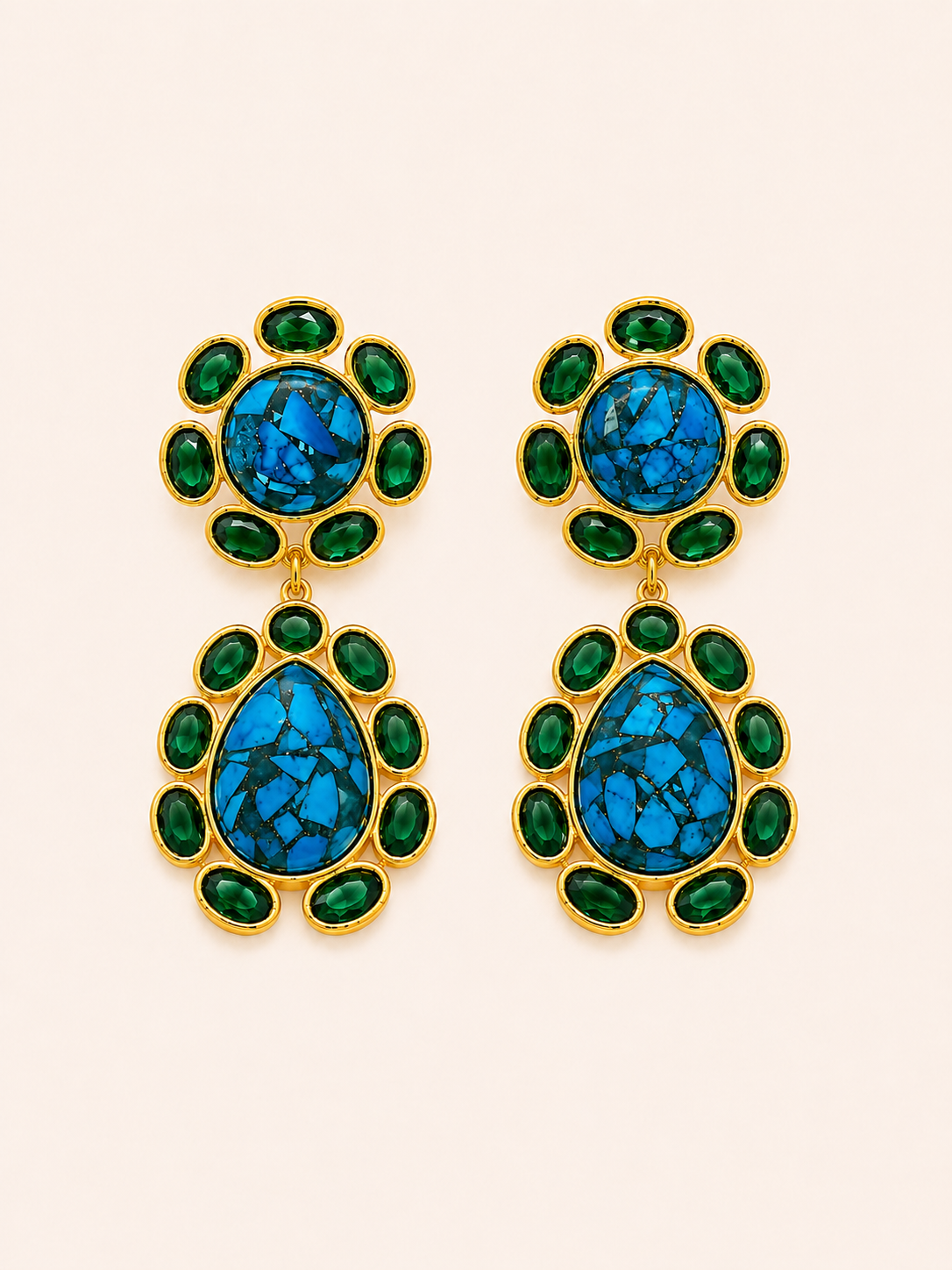 PENDIENTES TOPACIO TURQUESA