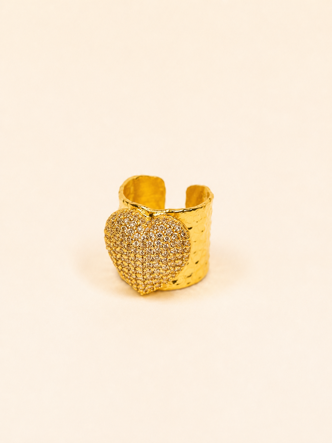 ANILLO CORAZON DE TOPACIO BLANCO