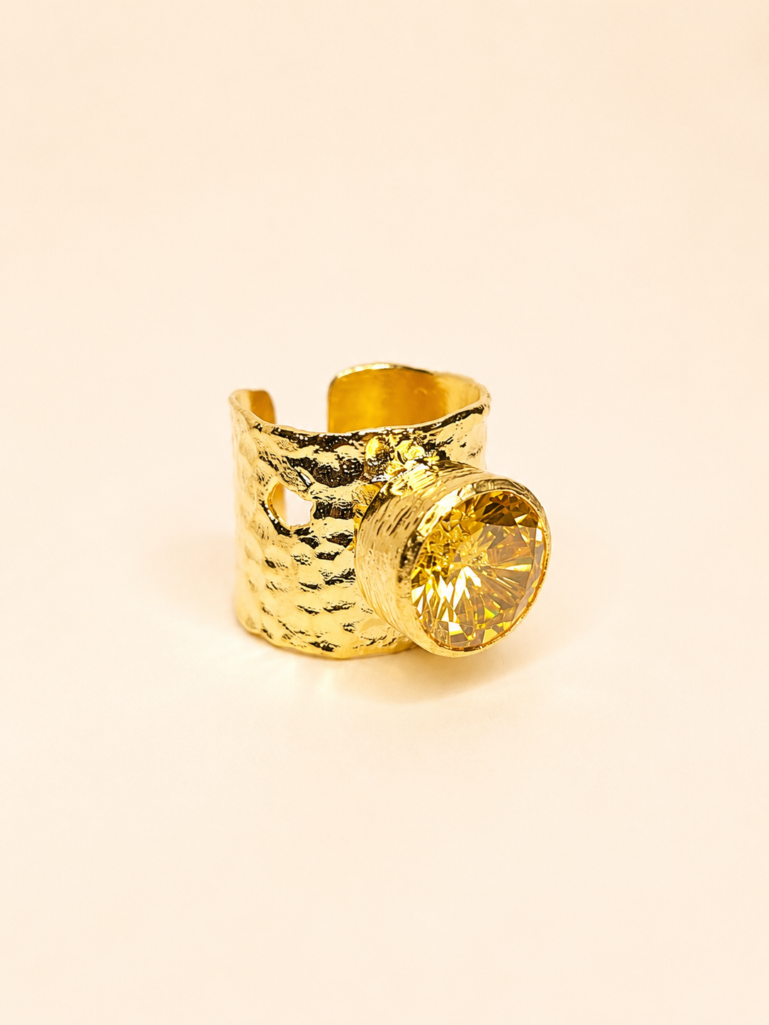 ANILLO PIEDRA DE CRISTAL AMBAR