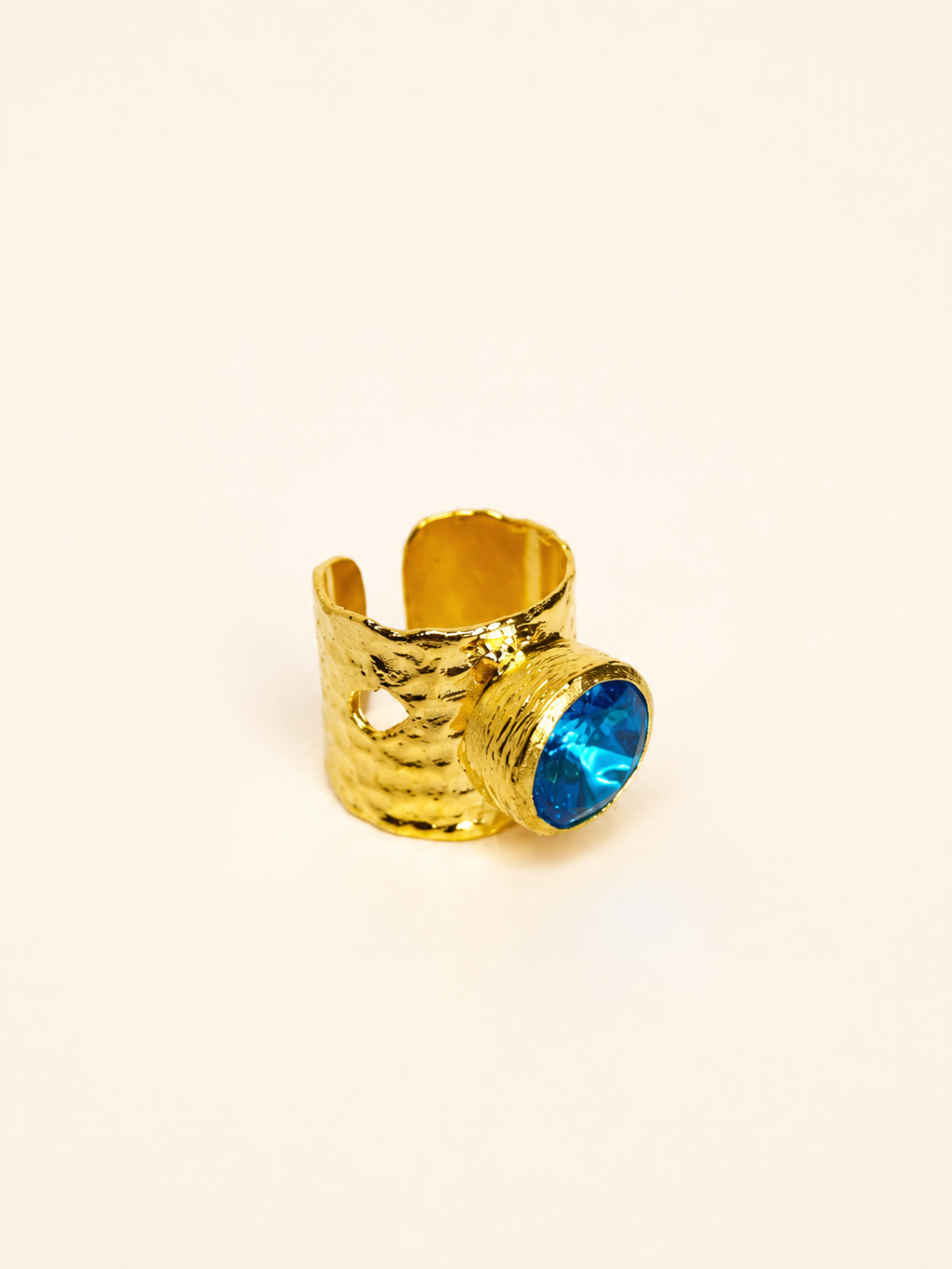 ANILLO PIEDRA DE CRISTAL AZUL