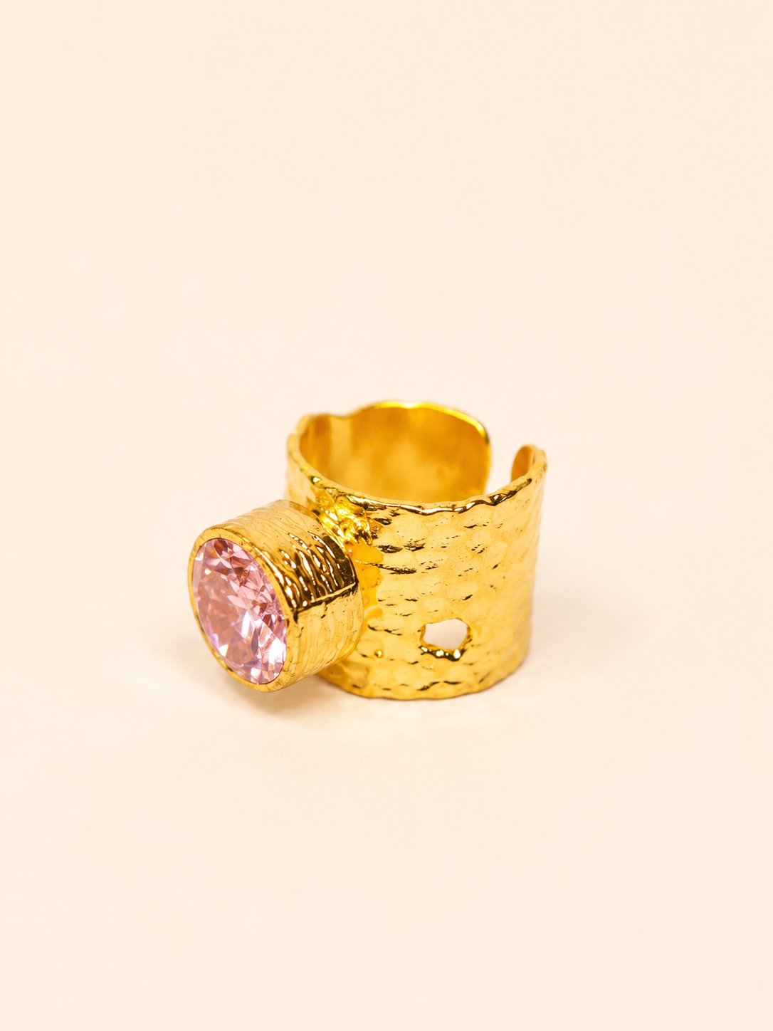 ANILLO PIEDRA DE CRISTAL ROSA
