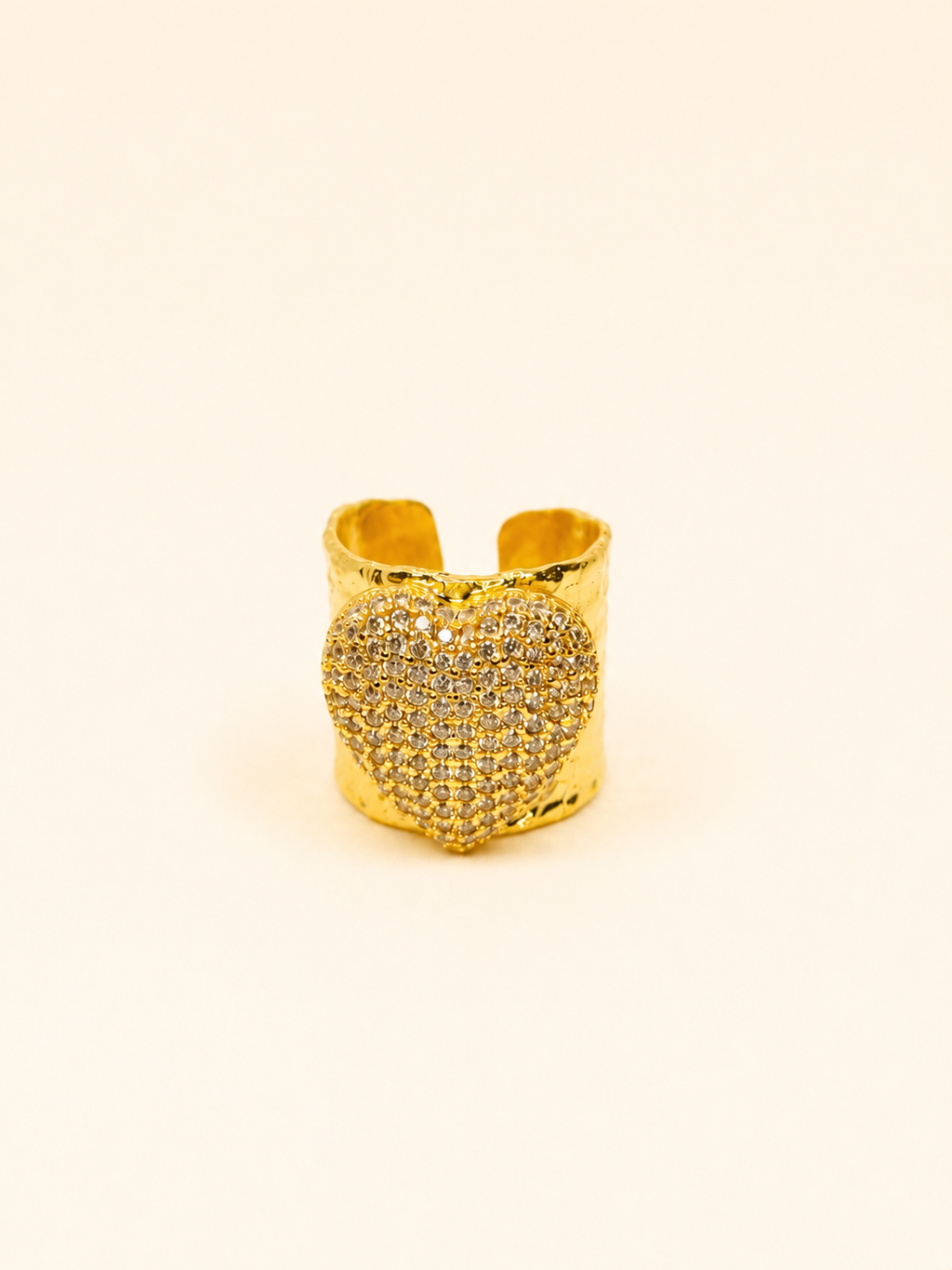 ANILLO CORAZON DE TOPACIO BLANCO