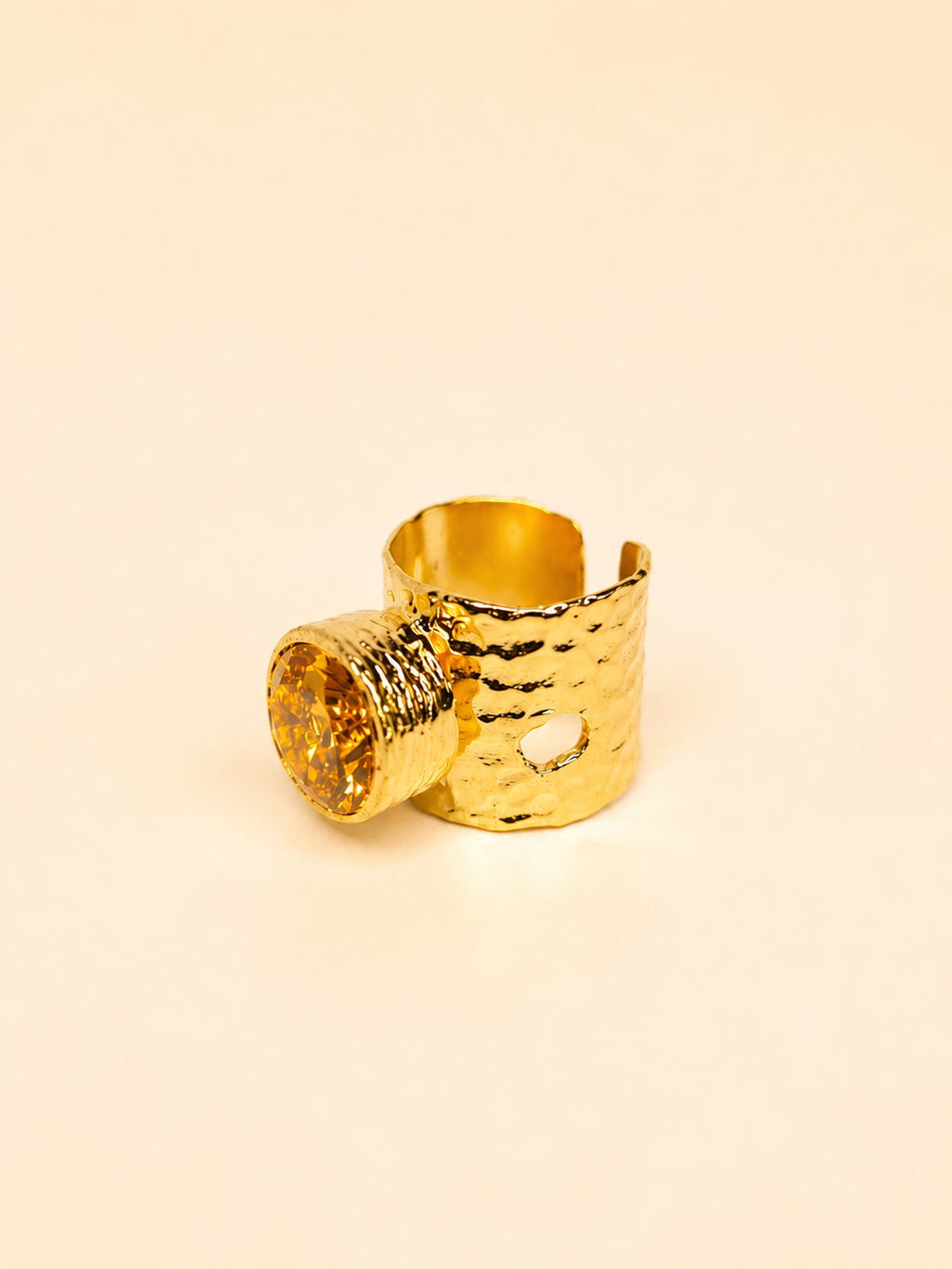 ANILLO PIEDRA DE CRISTAL AMBAR