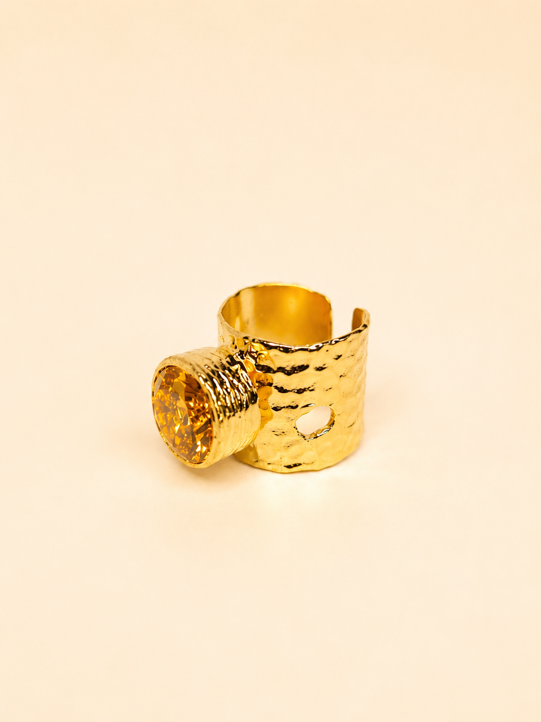 ANILLO PIEDRA DE CRISTAL AMBAR