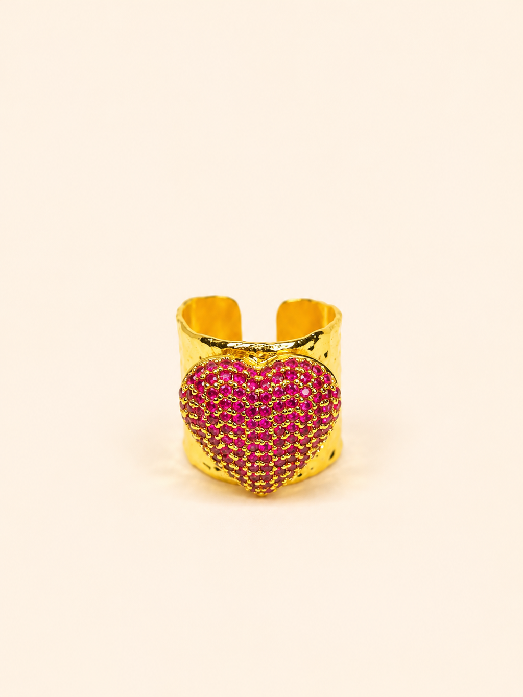 ANILLO CORAZON DE TOPACIO ROSA