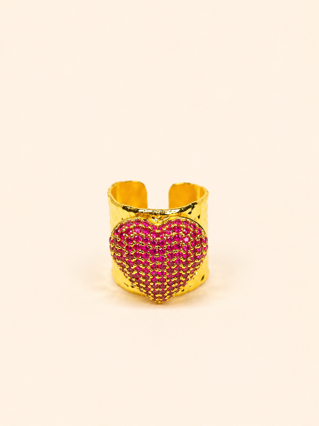 ANILLO CORAZON DE TOPACIO ROSA