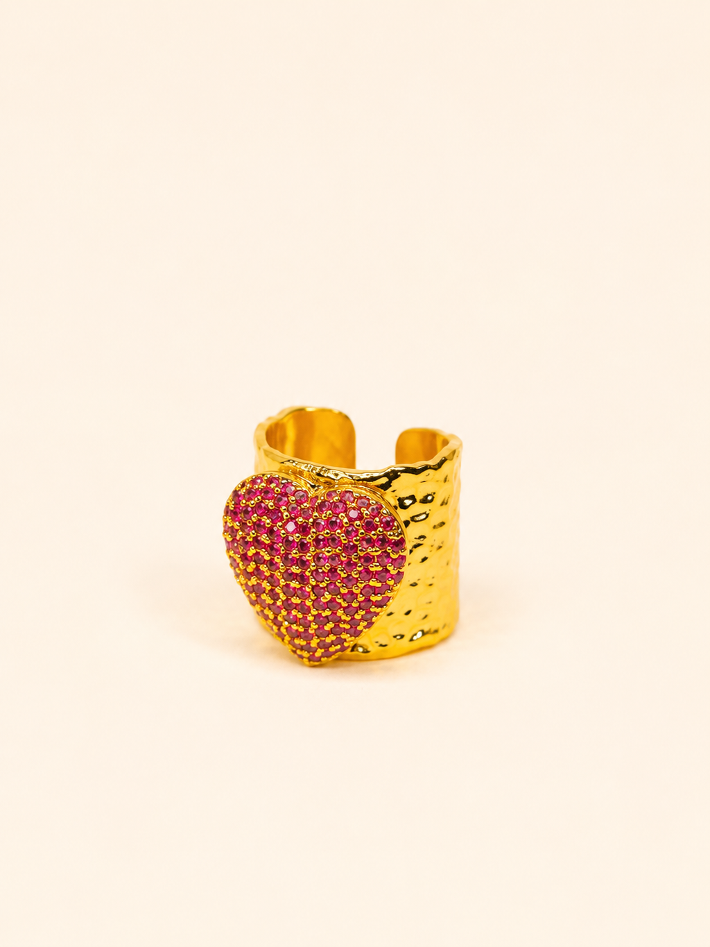 ANILLO CORAZON DE TOPACIO ROSA
