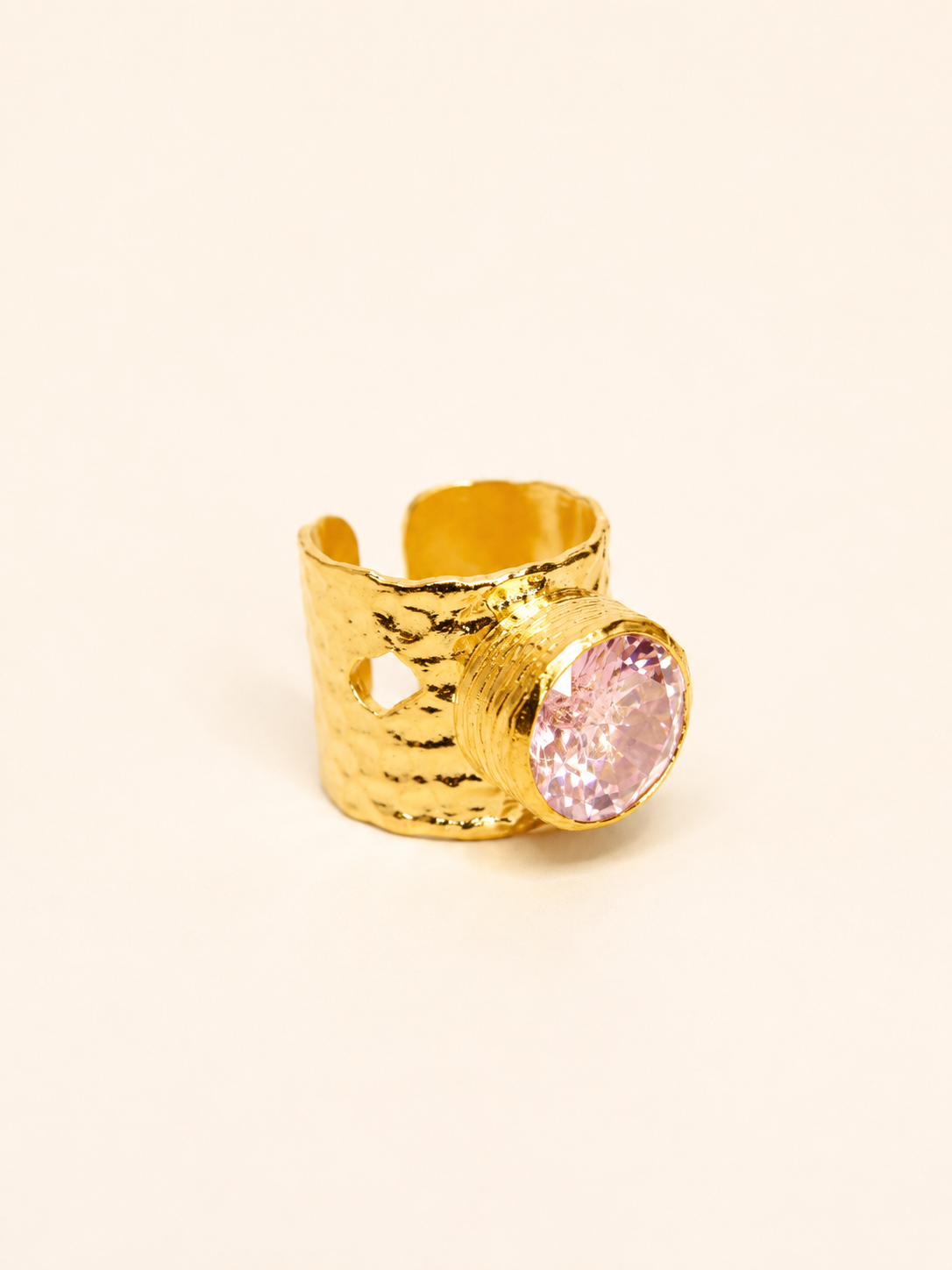 ANILLO PIEDRA DE CRISTAL ROSA